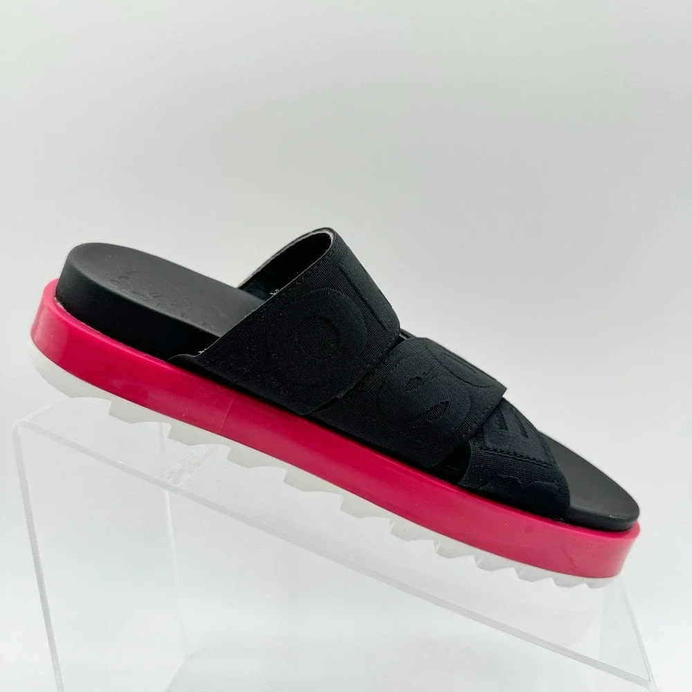 Women's Sorel Roaming Sport Slide Sandals Black Pink Size 6 T3